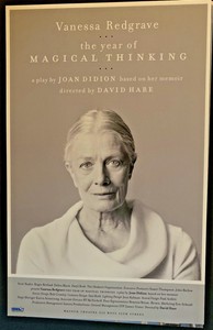 Joan Didion the year of Magical Thinking Vanessa Redgrave Broadway Window Card