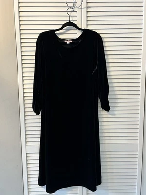 Женское роскошное черное бархатное платье Susan Graver размер 1X - Изображение 1 из 4