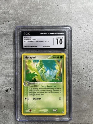 Pokemon Card Metapod CGC 10 Gem Mint, EX Fire Red & Leaf Green 39/112, 2004 (1) - Image 1 of 4