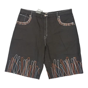 Y2K Shorts Jorts by Focus Jeans Gr. 40 bestickt schwarz Hip-Hop Baggy Rap Skate - Bild 1 von 8