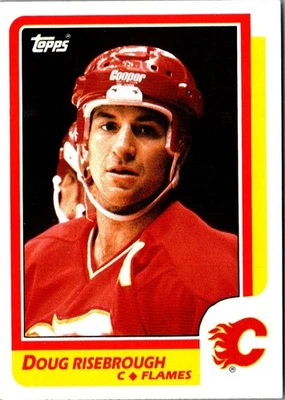 1986 Topps Doug Risebrough #196 Calgary Flames Hockey Card - Image 1 of 2