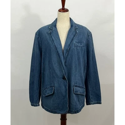  Lauren RALPH LAUREN Sz 20W 20 Denim Blazer Jacket NWT City Blue - Image 1 of 4