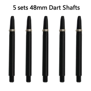 5 Sets 48mm Dart Shafts – Black Nylon Plastic Stems with Rings Medium NEW - Picture 1 of 1