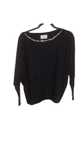 Liv Milano schwarzer Pullover Steinverzierungen Details Gr. L Neu mit Etikett - Bild 1 von 5
