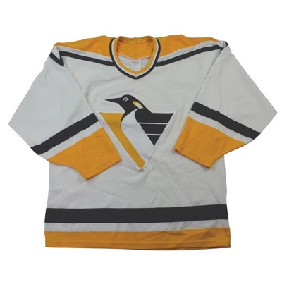 Camiseta deportiva de hockey vintage Pittsburgh Penguins CCM blanca amarilla negra para hombre talla M Foto 1 de 4
