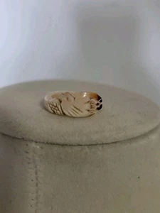 Vtg Seashell Carved Ring Womens US Size 5.5 Seagull Boho Beach Ocean - Picture 1 of 6