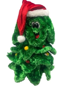 Vintage Dan Dee singender tanzender Weihnachtsbaum animierte Dekoration 12 Zoll Plüsch LESEN - Bild 1 von 6