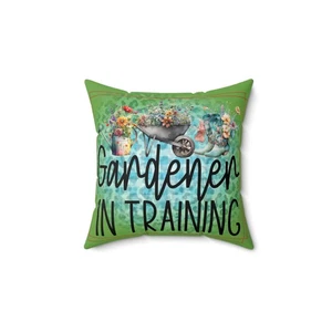 Gardener in Training Decorative Throw Pillow for Couch w/insert, Gardener Gift - Picture 1 of 13