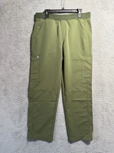 FIGS Kade Cargo Scrub Pants Moss Green Large Short 4-Pockets Medical - Picture 1 of 8