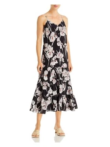 JASON WU Womens Black Adjustable Button Up Unlined Spaghetti Strap Midi Dress 8 - Picture 1 of 6
