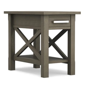 SIMPLIHOME Kitchener SOLID WOOD 14 inch Wide Rectangle Contemporary Narrow Si... - Picture 1 of 9
