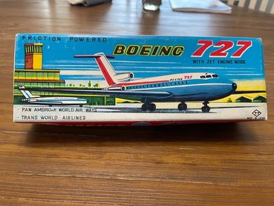 Vintage Takatoku Japan Tin Litho Friction Pan Am Boeing 727 Jet Excellent Cond.  - Image 1 of 4