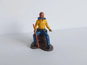 Britains Swoppets Figur, Cowboy sitzend auf Stein ,super selten.Original ,Steck - Bild 1 von 5
