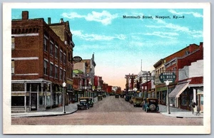 K39/ Newport Kentucky Postcard c1910 Monmouth Street Autos Stores 207 - Picture 1 of 4