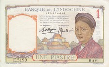 Französisch Indo China 1 Piastres (1936) P-54 XF