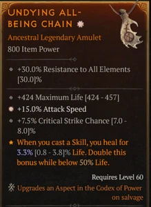 💥DIABLO 4💥TEMPORADA 8💥Amuleto💥GA Velocidad de Ataque + Oportunidad Crítica + Vida Máxima - Imagen 1 de 1