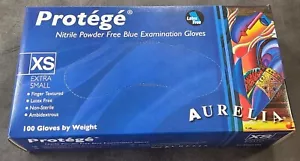 Aurelia Protege Textured Nitrile Powder Latex Free Exam Gloves Blue 100 XS 93995 - Picture 1 of 2