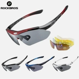 ROCKBROS Polarized Sunglasses Sports Outdoor Cycling Sunglasses 5 Lenses UV400 - Picture 1 of 13