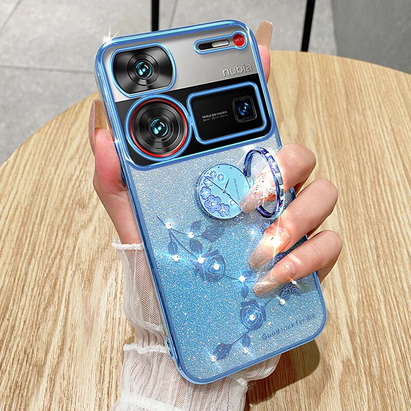 For ZTE nubia Z60 Ultra, Luxury Bling Glitter Clear Ring Holder Soft Case Cover - Image 1 of 4