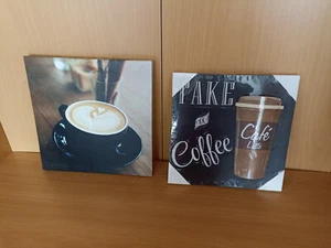 Bilderset 2tlg. Kaffeemotiv Keilrahmenbild NEU OVP - Bild 1 von 5