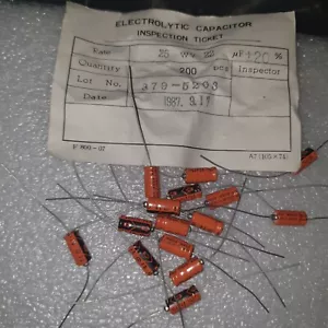20 PIEZAS DE LOTE ANTIGUO SPRAGUE 7D 22uF 25V ALTA CORRIENTE TAPAS DE ALTA GAMA PARA AUDIO! - Imagen 1 de 6