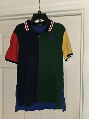 YOUTH BOYS RALPH LAUREN POLO SHIRT LARGE HORSE LOGO PATCHES LARGE 14-16 - Image 1 of 3