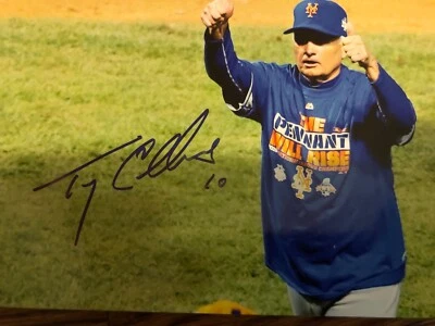 FOTO 4x6 firmada por Terry Collins 2015 NY METS WS postemporada autógrafo LGM Foto 1 de 2