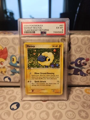 Pokemon Mareep EX Team Rocket Returns Reverse Rev Foil Holo #67 PSA 6 EX-MT - Image 1 of 2