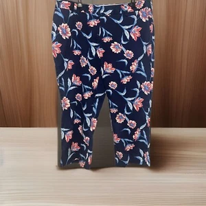 Lands’ End Women’s 16W Capri Pants Mid Rise Stretch Floral Multicolor Colorful - Picture 1 of 8