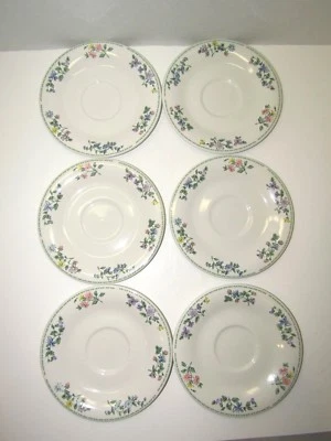 Juego de 6 platos platillos de cerámica vintage Gibson mariposas y flores Foto 1 de 4