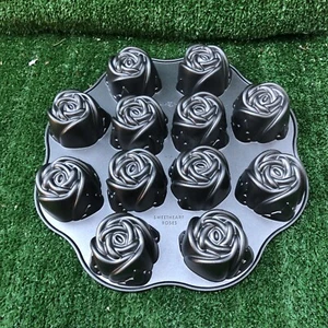 Nordic Ware Sweetheart Rosen Backform Muffin Kuchen Form Cupcake Antihaft - Bild 1 von 12