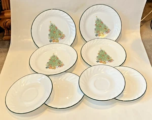 Corelle Holiday Magic Swirl Set di 4 - Piatti per Pane Insalata 7,25" + 4 Piattini 6,25" - Foto 1 di 4