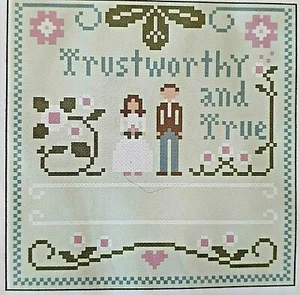Trustworthy & True - Gráfico de punto de cruz con hilo de seda - Little Women Virtue - Imagen 1 de 3
