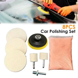 8PCS Cerium Oxide Glass Polishing Kit Windscreen Remover Felt Scratch Pad - Picture 1 of 9