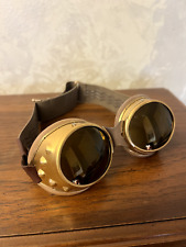 Aviator Motorcycle Goggles Biker Model Brown Leather Smoked Léon Jeantet France