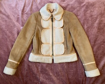 Chaqueta de motociclista de gamuza de oveja sintética 3.1 PHILLIP LIM Y2K Cool Girl talla 0 2 XS Foto 1 de 4