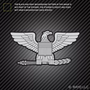 Rank Colonel Eagle Shaped Sticker Die Cut Vinyl insignia - Foto 1 di 1