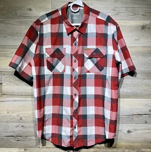 Orvis Mens XL Plaid Short Sleeve Button-Up Shirt Outdoor Fishing Red Multicolor - Picture 1 of 9