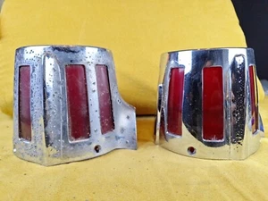 Paire de feux arrière chromés Oldsmobile 1958 d'origine Gm - Photo 1/11