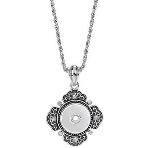 Collana lunga 32 pollici con ciondolo zenzero gioielli a scatto adatta a bottoni personalizzati 18 mm 20 mm - Foto 1 di 9
