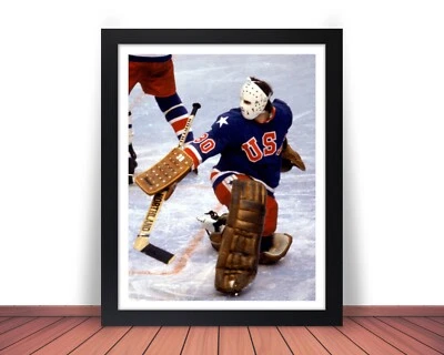 Framed JIM CRAIG Photo Picture 1980 TEAM USA Gold Medal vs Finland 8x10 11x14 W8 - Image 1 of 4