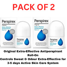 2 X Perspirex ORIGINAL Roll-on Antiperspirant Control Sweat & Odour 20ml