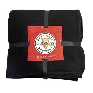 Guinness Open Gate Baltimore Maryland Brewery Fleece Blanket Black - Imagen 1 de 2