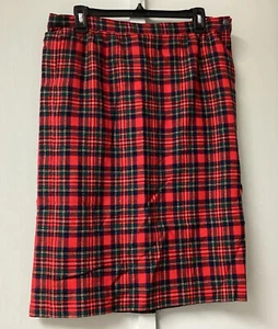 VTG Pendelton Size 14P Royal Stewart Tartan Plaid Wool Skirt Lined Red Green - Picture 1 of 16