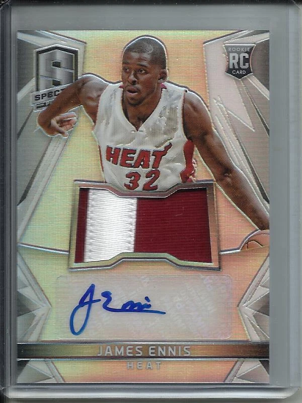 James Ennis 14/15 Panini Spectra Autograph Game Used Jersey Patch Rookie - Image 1 of 1