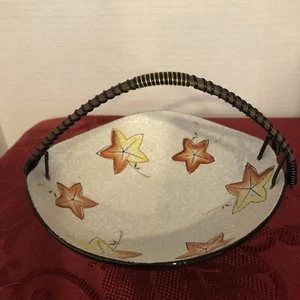 Plato de servir vintage años 60 hojas de otoño estrellas amarillo naranja Japón - Imagen 1 de 9