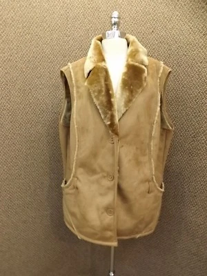 Sporto NUEVO Chaleco Exterior Marrón Imitación Gamuza Piel de Oveja Para Mujer 2X Rancher Western Foto 1 de 4