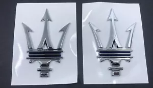 Insignia de tridente azul para Maserati Ghibli griego Quattroporte Levante MC20 RH&LH - Imagen 1 de 4