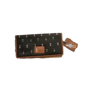 New Samilon Black/Brown Leather Wallet With Zipper - Picture 1 of 4