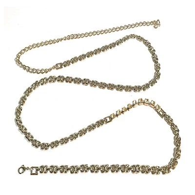 Cintura da donna catena in argento con strass fine leggera lunga 95 cm elegante - Immagine 1 di 4